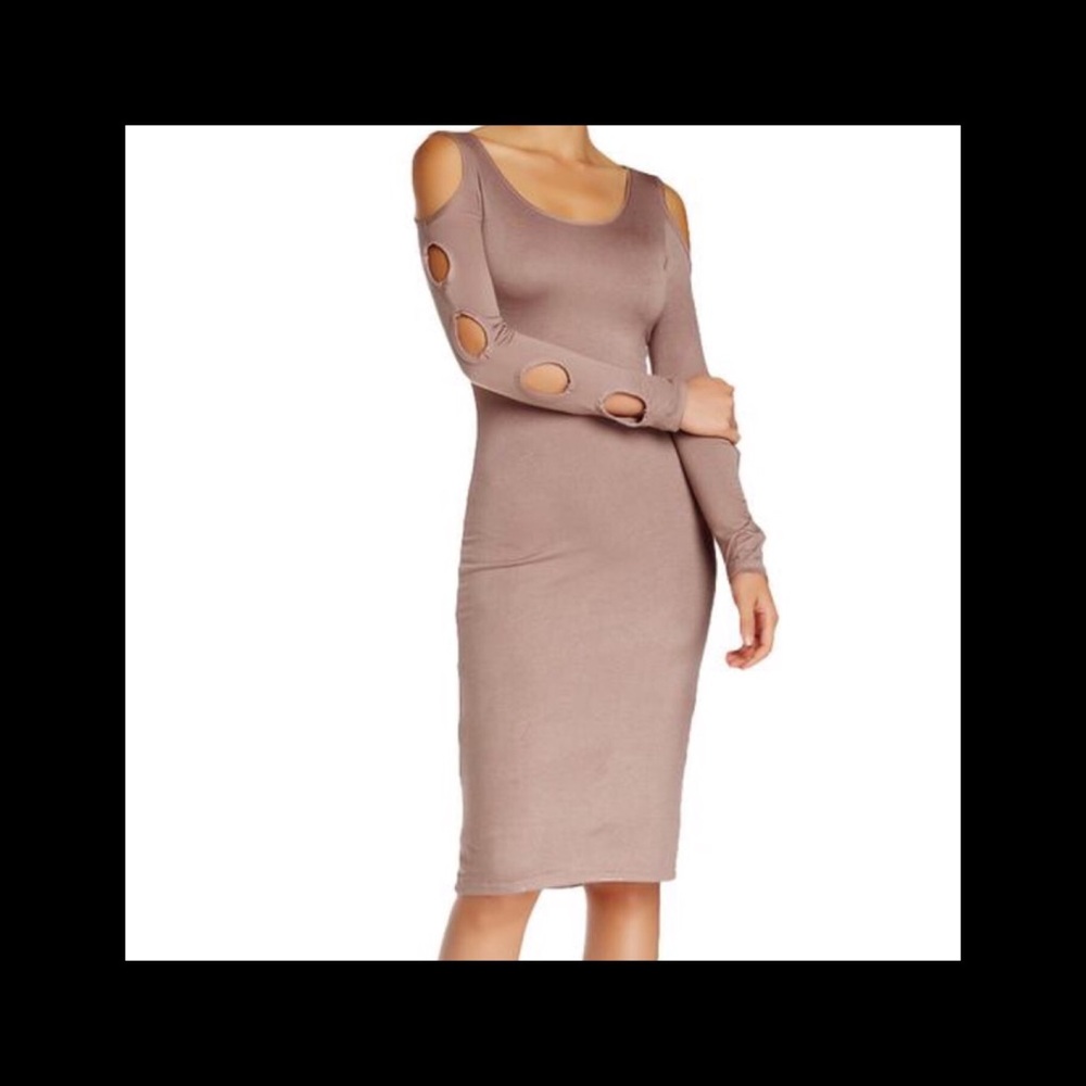 Cold Shoulder Cutout Midi - Picture 3 of 4